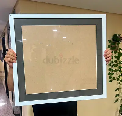 White square wall frame with grey mat - 70x70cm (approx)