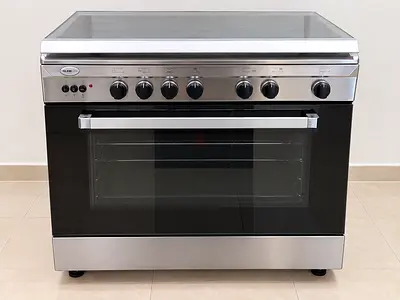 Electric Range Cooker with Glass Ceramic Hob and Large Oven - Stainless Steel