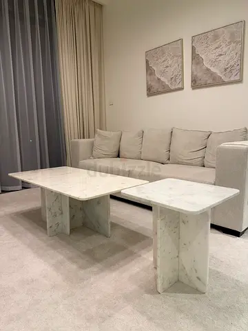 Elegant Marble Coffee Table & Side Table Set