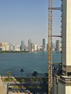 One Bedroom Apartment for Rent in Al Majaz 3 Sharjah Second Occupancy Two Bathrooms and Open View