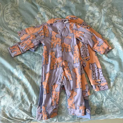 Set of 3 Cute Long-Sleeve Baby Sleepsuits / Onesies (Size 3 months)