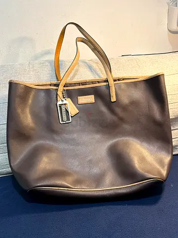 Coach brown leather tote bag - good condition