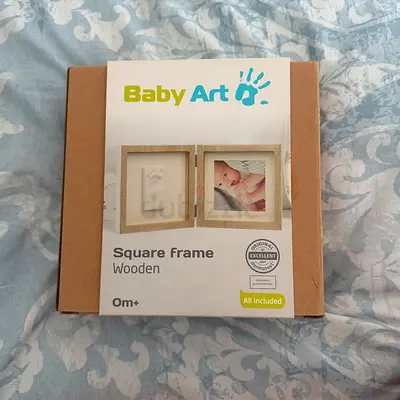 Baby Art Wooden Square Frame - Baby Handprint/Footprint Kit (0m+)