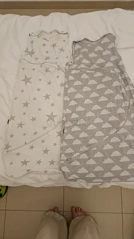 Two baby Snuz wearable sleeping sacks. Tog 1.0. Size 6-18 months.