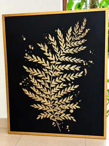 Framed Black & Gold Botanical Leaf Wall Art