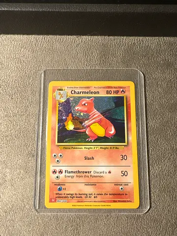 Rare Charmeleon Pokémon Card (Holo) in Protective Sleeve.very hard to find (GOOD CONDITION)