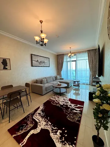 Luxury one-bedroom apartment with a sea view for monthly rent 🏡 at Corniche Residence Towers, Ajman ✅ includes bills, a gym , pool, parking