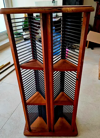 Wooden CD/DVD Rack with Multiple Shelves