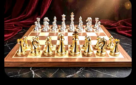 MAJESTIC BRAND NEW ROSEWOOD CHESSBOARD 30X30 CMS BIG WITH GOLD AND SILVER PLATED PIECES FOR SALE