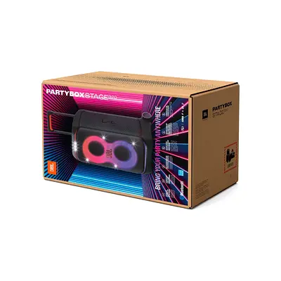 JBL Party Box Stage 320 – Powerful JBL Pro Sound, Futuristic Lightshow Multi-Speaker Auracast