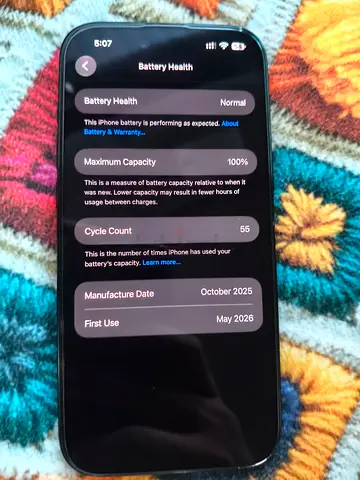 iPhone with 100% Battery Health — Lightly Used, Excellent Condition