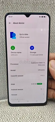 OPPO A73 (CPH2095) - 128GB, 6GB RAM, Clean Condition