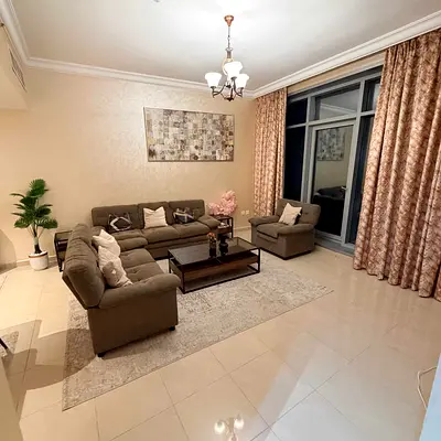 Fully furnished Two-bedroom apartment with an open view, for monthly rent at Corniche Residence Tow