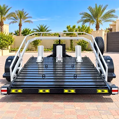 New trailer fits two or three bikes.