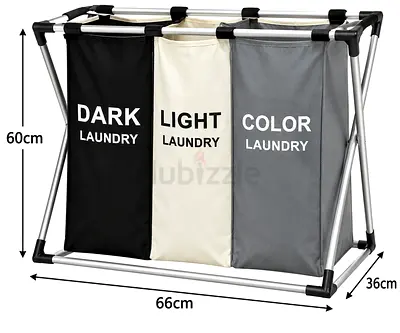 3-Compartment Foldable Laundry Sorter Bag Hamper