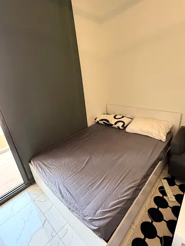 Danube Home, 140x190 size bed frame with orthopedic mattress and headboard - good condition