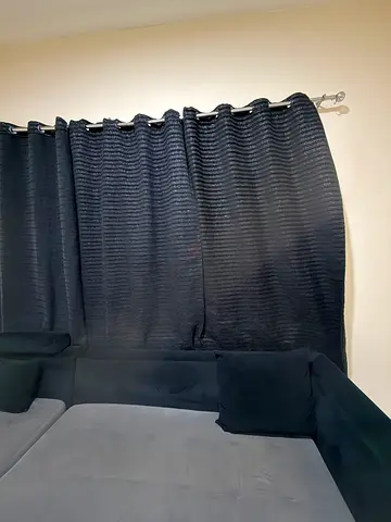Black shiny curtains 6 pieces