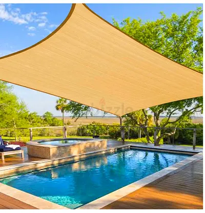 5m x 3m Beige Outdoor Shade Sail Canopy - Waterproof Sun Shade for Pool/Patio