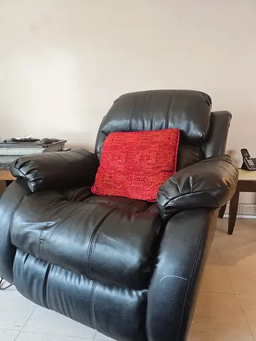 Black Leather Recliner Armchair - Comfortable Single Seat
