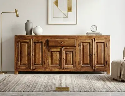 marina home Solid Wood Rustic Sideboard