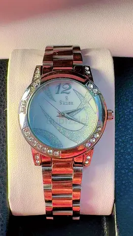 Silver-tone Ladies Wristwatch with Crystal Accents