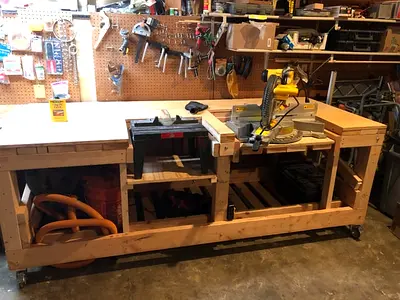 Professional Custom Workbench & Wooden Tool Cart – Carpentry Work