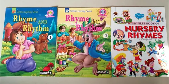 Set of 3 Children's Nursery Rhymes Books - Rhyme and Rhythm Series + My First Book of Nursery Rhymes