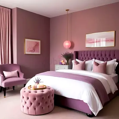 New luxury style mauve purple color 180*200 King size bed.