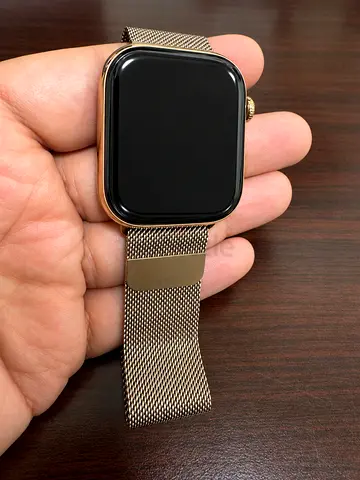 Apple Watch Series 10 GPS + Cellular, 46mm, Gold Titanium, with Gold Milanese Loop