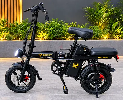 Compact Foldable Electric Mini Bike - Bison EV, Good Condition