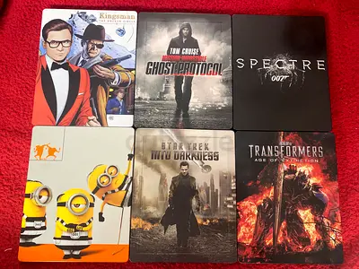 Steelbook movies : kingsman, Ghost Protocol, Spectre, Minions, Star Trek Into Darkness, Transformers