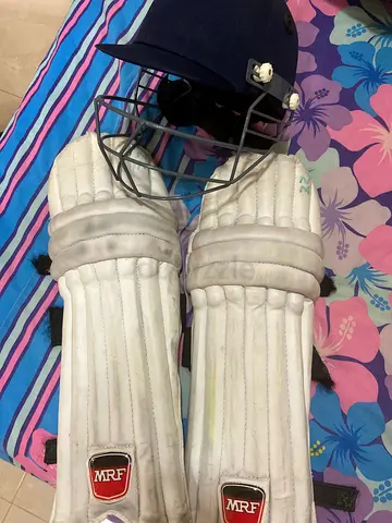 MRF Cricket Batting leg Pads and Helmet - Used, Good Condition