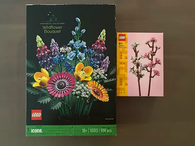 LEGO Icons Wildflower Bouquet 10313 not opened + Cherry Blossom set - New/Sealed