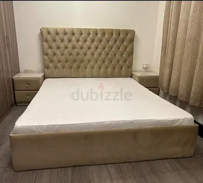 KING SIZE BED WITH SIDE TABLES AND DRESSING TABLE WITH STOOL
