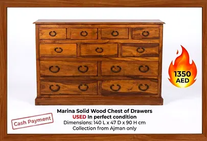 Marina solid wood chest of drawers-dresser