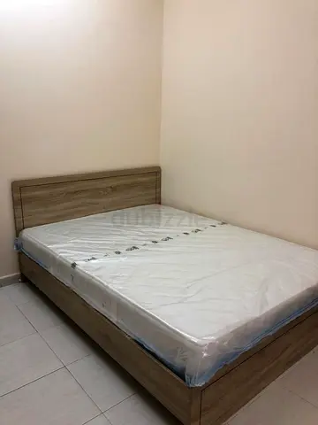 Queen size wooden bed frame with mattress - good condition