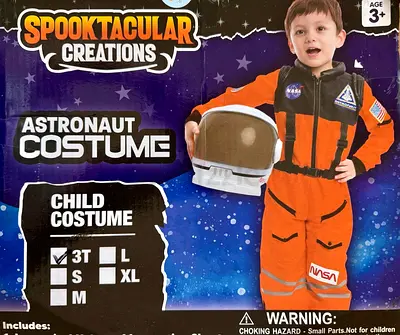 Kids Astronaut Costume with Helmet (Size 3T-4T)