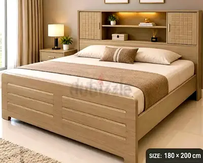 Brend New wooden King size 180x200 Bed included Madical Matress Available