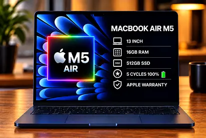 MacBook Air M5 13-inch — 16GB RAM, 512GB SSD, Apple Warranty