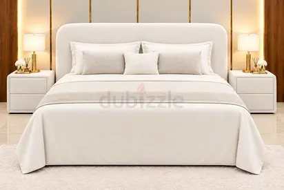 New Queen bed upholstered bed frame with headboard storage bed in cream queen size bed