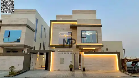 A luxurious 3-level villa for sale in a prime area of ​​Ajman. The price includes registration and