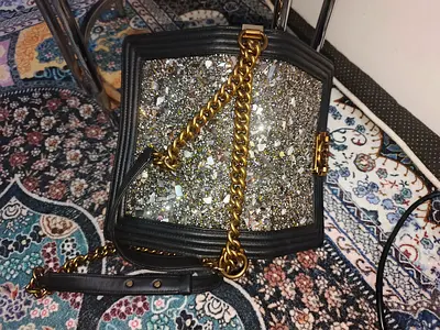 Stunning Chanel Boy Style Embellished Flap Bag - Gold Hardware