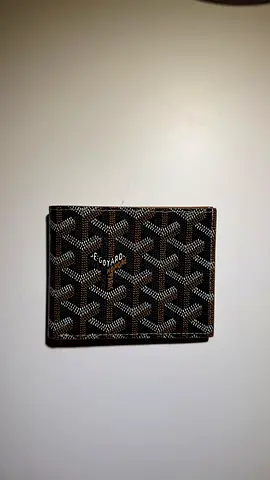 Goyard-style bi-fold men's wallet - brown/black coated canvas