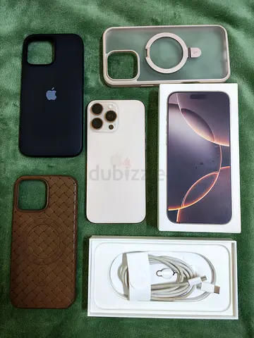 iPhone 16 Pro Max with Original Box, Charger Cable and 3 Cases- Good Condition,no repair ,256gb TDRA