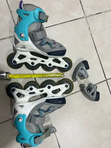 Decathlons Inline Skates with Spare Heel Brakes - Size approx. 8inch