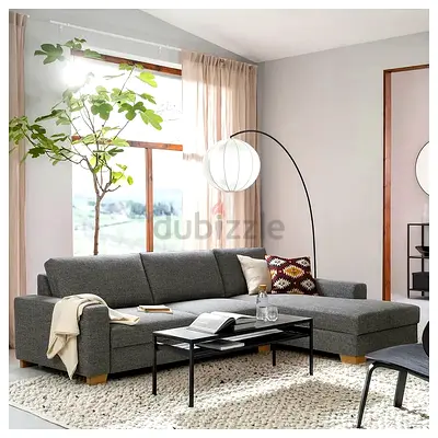 Ikea sorvallen gray lshape sofa with chaise lounge storage