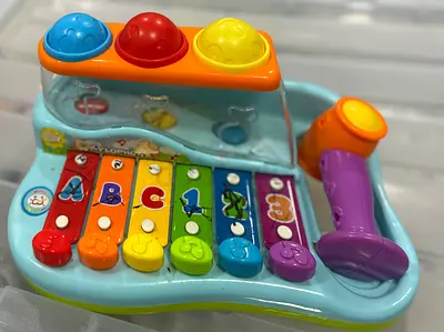 Colorful Baby Xylophone and Hammer Musical Toy - Good Condition