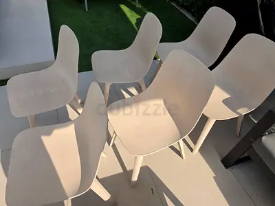 6 x Ikea Odger Chairs White/Beige