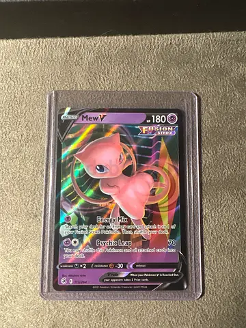 Pokémon Mew V Holo Rare Card (Sleeved) - Near Mint (really hard to find , expensive set)
