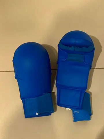 Blue Sparring Boxing Gloves with Wrist Protectors (Pair) - Used